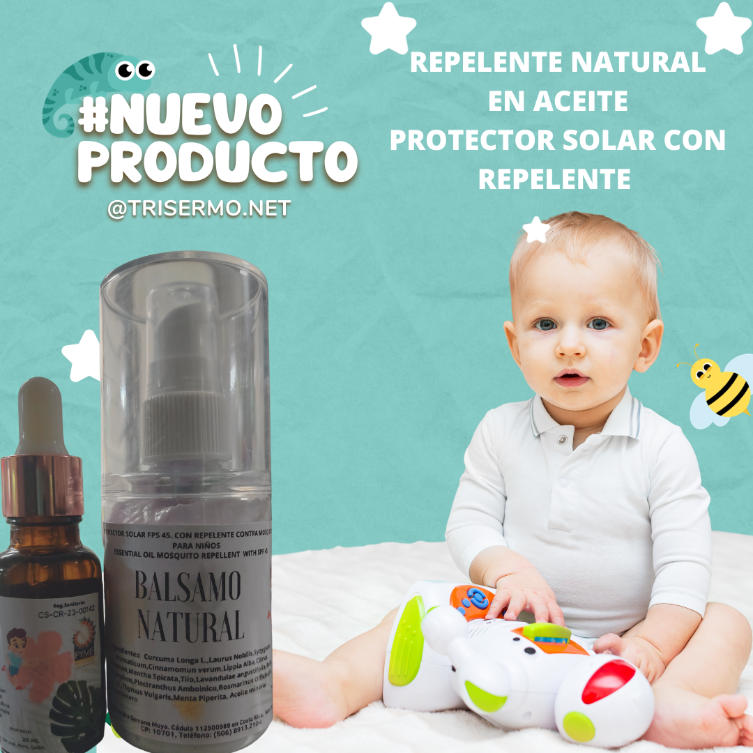 PROTECTOR SOLAR CON REPELENTE  CONTRA MOSQUITOS PARA NIÑOS 100% ORGANICO 2 EN 1 - Image 2